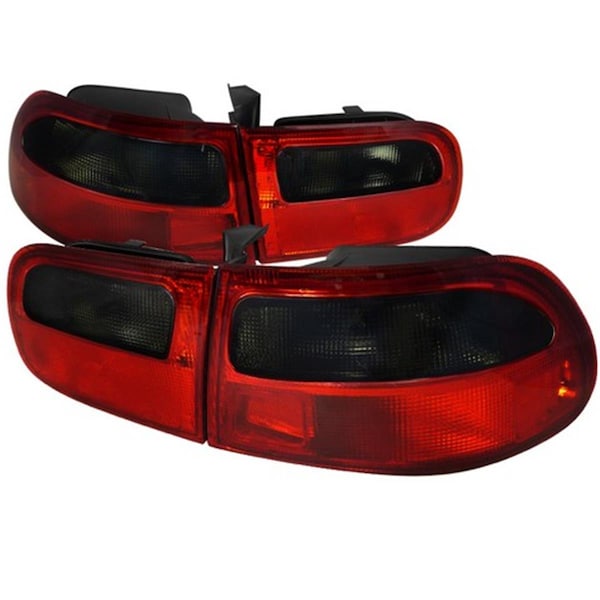 Overtime 3 Door Tail Light for 92 to 95 Honda Civic Red & Clear - 10 x 19 x 25 in. OV2654265 - main